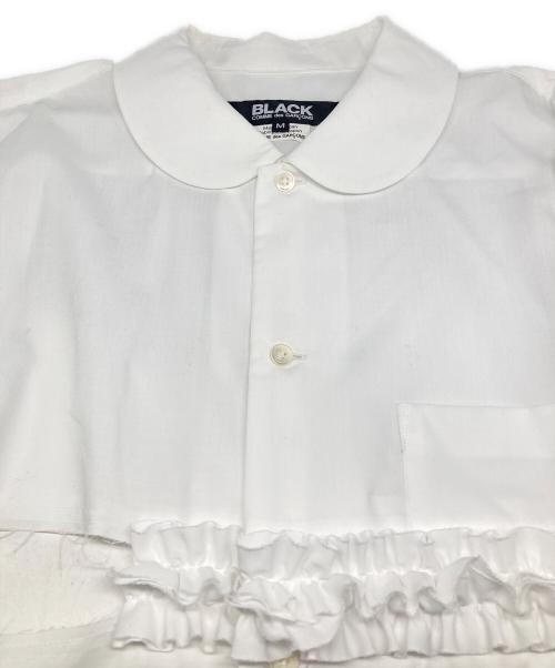 BLACK COMME des GARCONS（ブラックコムデギャルソン）BLACK COMME des GARCONS (ブラックコムデギャルソン) 丸襟  ラッフル トリム シャツ ホワイト サイズ:Mの古着・服飾アイテム