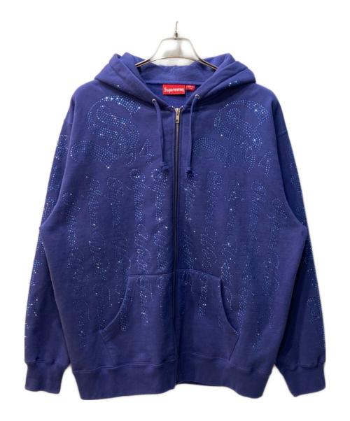 SUPREME（シュプリーム）SUPREME (シュプリーム) Rhinestone Zip Up Hooded パープル サイズ:Lの古着・服飾アイテム