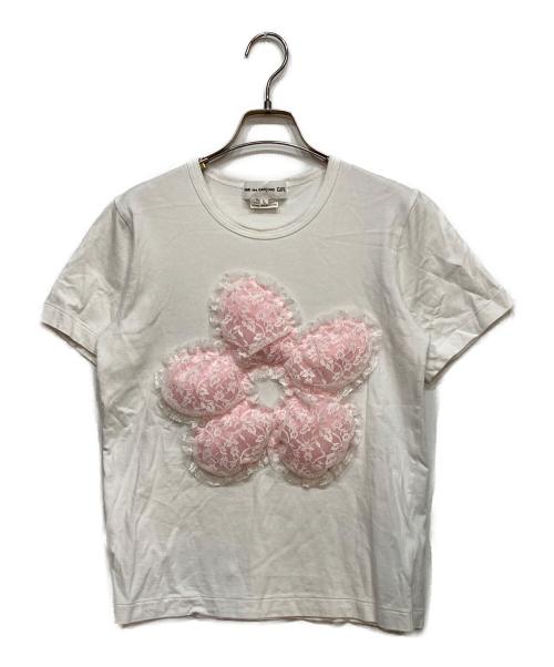 COMME des GARCONS GIRL（コムデギャルソンガール）COMME des GARCONS GIRL (コムデギャルソンガール) Tシャツ ピンク×ホワイト サイズ:Lの古着・服飾アイテム