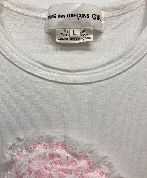 COMME des GARCONS GIRL（コムデギャルソンガール）COMME des GARCONS GIRL (コムデギャルソンガール) Tシャツ ピンク×ホワイト サイズ:Lの古着・服飾アイテム
