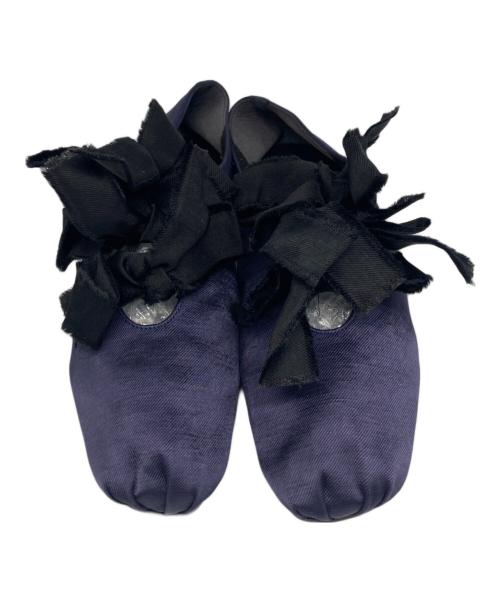 Le Talon GRISE（ル タロン グリーズ）Le Talon GRISE (ル タロン グリーズ) サテン バレリーナ ネイビー サイズ:25の古着・服飾アイテム