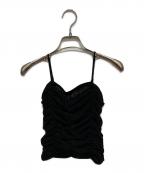 CLANEクラネ）の古着「SHIRRING CAMI TOPS」｜ブラック