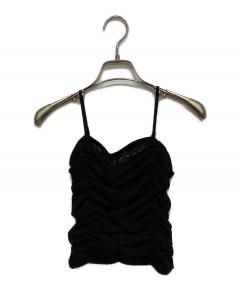 中古・古着通販】CLANE (クラネ) SHIRRING CAMI TOPS ブラック サイズ