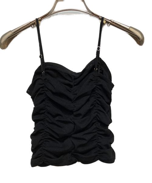 CLANE（クラネ）CLANE (クラネ) SHIRRING CAMI TOPS ブラック サイズ:1の古着・服飾アイテム