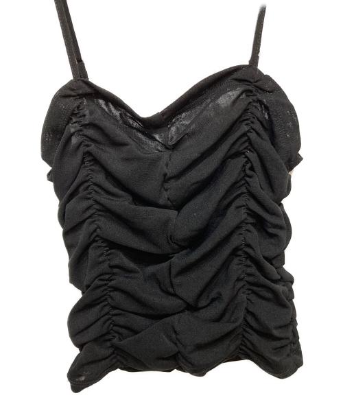 CLANE（クラネ）CLANE (クラネ) SHIRRING CAMI TOPS ブラック サイズ:1の古着・服飾アイテム