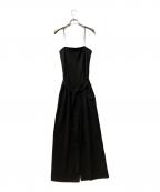 CLANEクラネ）の古着「STRAP JERSEY BARE JUMPSUITS」｜ブラック