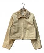 Sandroサンドロ）の古着「Embellished cotton-twill jacket」｜ベージュ