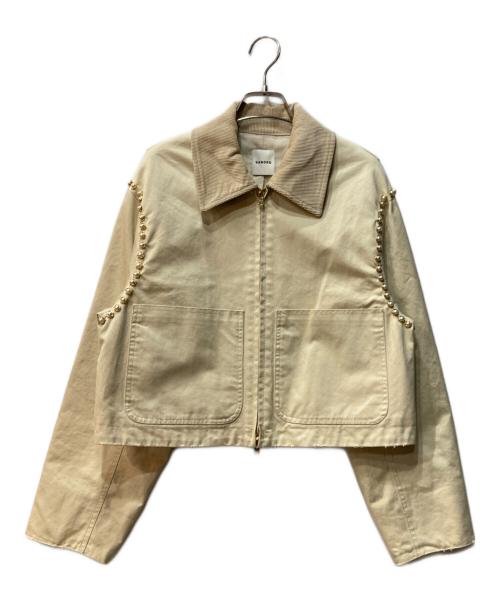 Sandro（サンドロ）Sandro (サンドロ) Embellished cotton-twill jacket ベージュ サイズ:FREEの古着・服飾アイテム