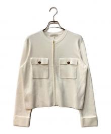 EPOCA（エポカ）の古着「ジップ ニット ブルゾン」｜ホワイト