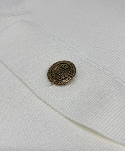 EPOCA（エポカ）EPOCA (エポカ) ジップ ニット ブルゾン ホワイト サイズ:40の古着・服飾アイテム