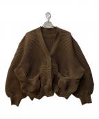 JNBYジェイエヌビーワイ）の古着「変形 プリーツ カーディガン」｜ブラウン