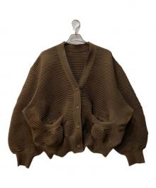 JNBY（ジェイエヌビーワイ）の古着「変形 プリーツ カーディガン」｜ブラウン