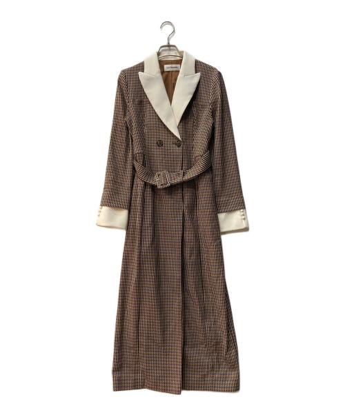 Lily Brown（リリーブラウン）Lily Brown (リリーブラウン) ピークドラペルトルカフスワンピース ブラウン サイズ:1の古着・服飾アイテム