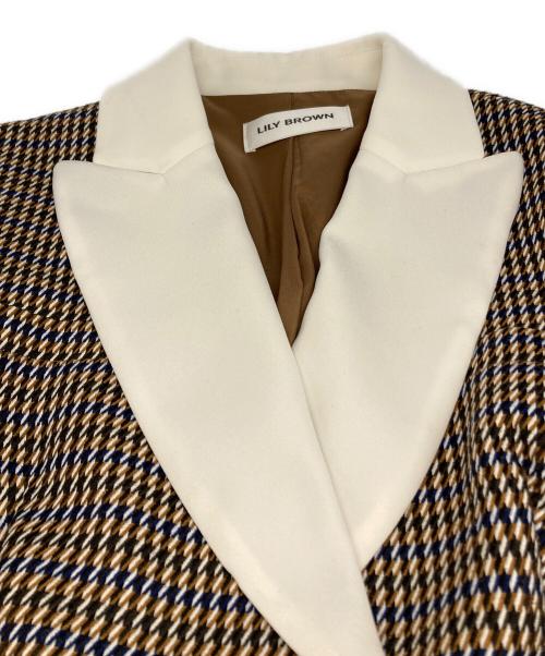 Lily Brown（リリーブラウン）Lily Brown (リリーブラウン) ピークドラペルトルカフスワンピース ブラウン サイズ:1の古着・服飾アイテム