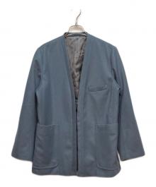 BACCA（バッカ）の古着「ウールサキソニー ノーカラー ジャケット」｜ブルー
