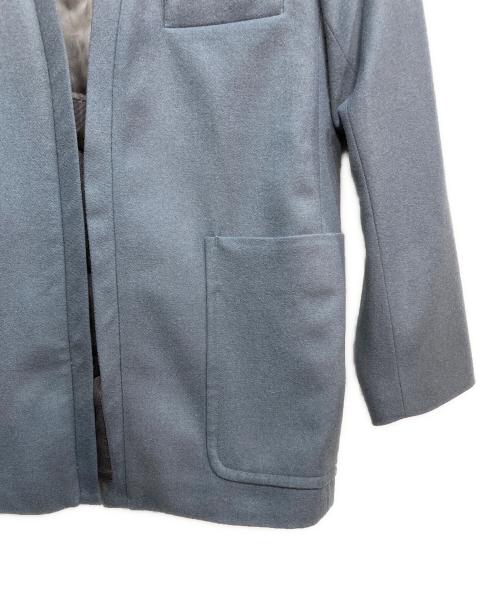 BACCA（バッカ）BACCA (バッカ) ウールサキソニー ノーカラー ジャケット ブルー サイズ:36の古着・服飾アイテム