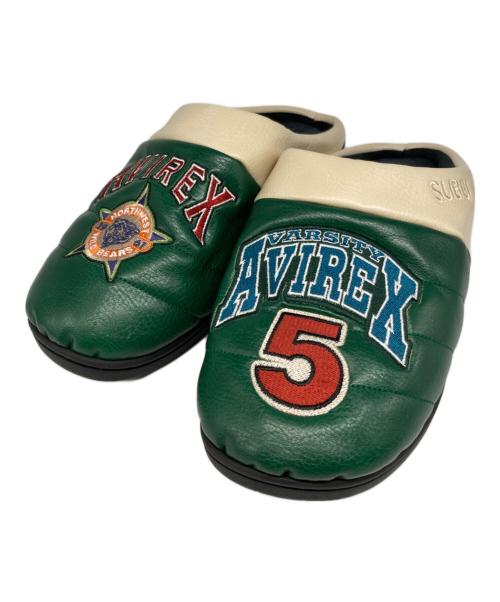 AVIREX（アヴィレックス）AVIREX (アヴィレックス) SUBU (スブ) VEGAN LEATHER SANDALS WILDBEARWILDBEAR グリーン×ベージュ サイズ:サイズ詳細参照の古着・服飾アイテム