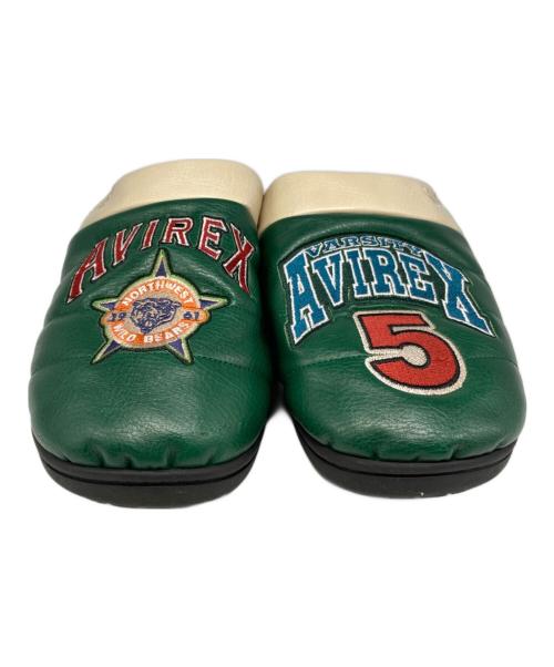 AVIREX（アヴィレックス）AVIREX (アヴィレックス) SUBU (スブ) VEGAN LEATHER SANDALS WILDBEARWILDBEAR グリーン×ベージュ サイズ:サイズ詳細参照の古着・服飾アイテム