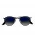 RAY-BAN (レイバン) ROUND METAL ブルー×ブラック サイズ:50□21：8000円