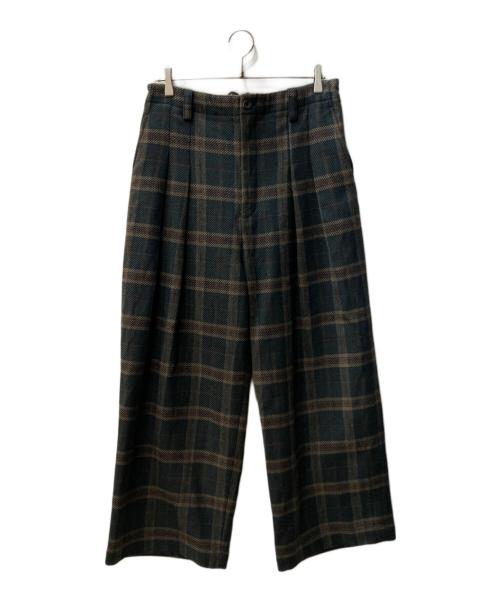 MAISON SPECIAL（メゾンスペシャル）MAISON SPECIAL (メゾンスペシャル) Two-Tucks Wide Pants グリーン サイズ:Mの古着・服飾アイテム