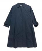 ADIEU TRISTESSE LOISIRアデュートリステス ロワズィール）の古着「グランジ コットン ポプリンステンカラーコート」｜ネイビー