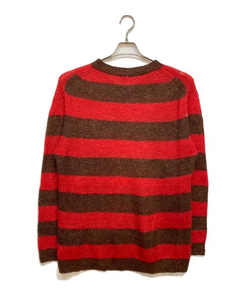 BURBERRY LONDON（バーバリーロンドン）BURBERRY LONDON (バーバリーロンドン) モヘア混ボーダーニット レッド×ブラウン サイズ:Lの古着・服飾アイテム