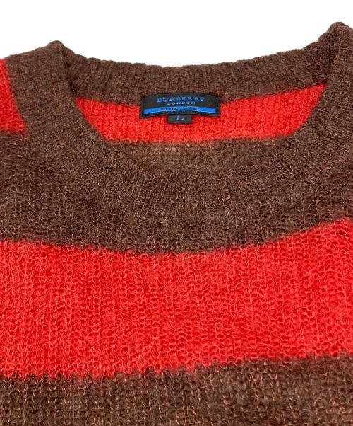BURBERRY LONDON（バーバリーロンドン）BURBERRY LONDON (バーバリーロンドン) モヘア混ボーダーニット レッド×ブラウン サイズ:Lの古着・服飾アイテム