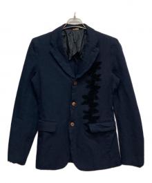 COMME des GARCONS HOMME PLUS（コムデギャルソンオムプリュス）の古着「ポリ縮絨装飾 ジャケット」｜ネイビー