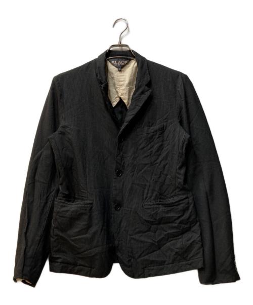 BLACK COMME des GARCONS（ブラックコムデギャルソン）BLACK COMME des GARCONS (ブラックコムデギャルソン) マイクロストライプ 3B シングルテーラードジャケット グレー サイズ:Ｓの古着・服飾アイテム