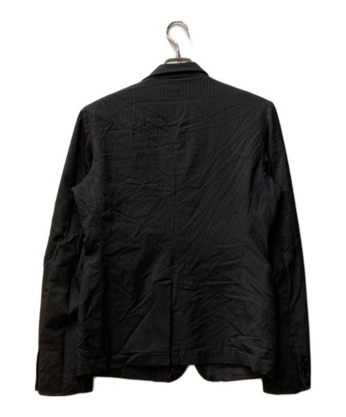 BLACK COMME des GARCONS（ブラックコムデギャルソン）BLACK COMME des GARCONS (ブラックコムデギャルソン) マイクロストライプ 3B シングルテーラードジャケット グレー サイズ:Ｓの古着・服飾アイテム
