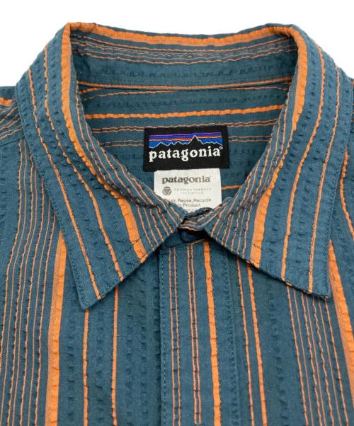 Patagonia（パタゴニア）Patagonia (パタゴニア) Puckerware Shirt オレンジ×グリーン サイズ:Sの古着・服飾アイテム