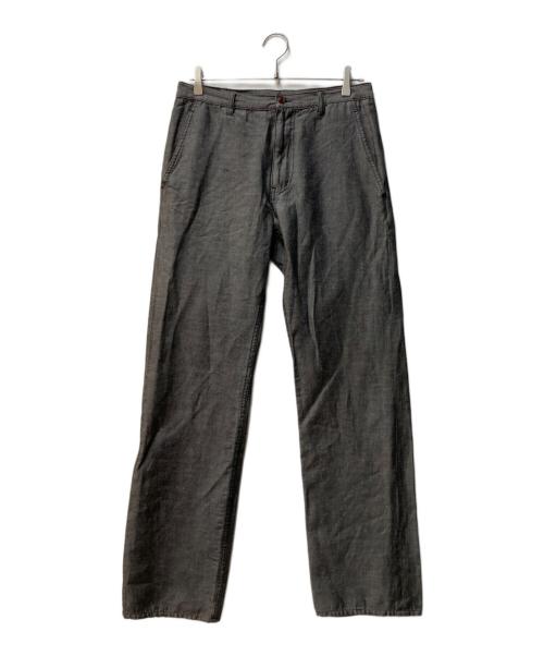 COMME des GARCONS HOMME PLUS（コムデギャルソンオムプリュス）COMME des GARCONS HOMME PLUS (コムデギャルソンオムプリュス) 製品染め リネン混 ツイル ストレートパンツ グレー サイズ:XSの古着・服飾アイテム