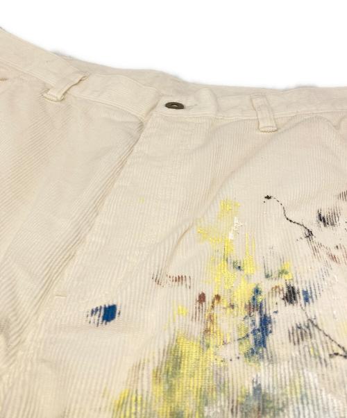 SWJP（エスダブリュージェーピー）SWJP (エスダブリュージェーピー) CORDULOY CARPENTER PAINTED PANTS ホワイト サイズ:Lの古着・服飾アイテム
