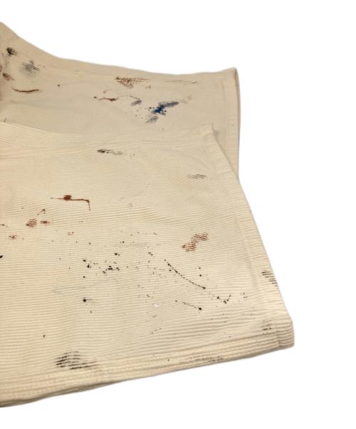 SWJP（エスダブリュージェーピー）SWJP (エスダブリュージェーピー) CORDULOY CARPENTER PAINTED PANTS ホワイト サイズ:Lの古着・服飾アイテム