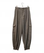 Ameriアメリ）の古着「UND CHECK CARGO PANTS」｜ベージュ