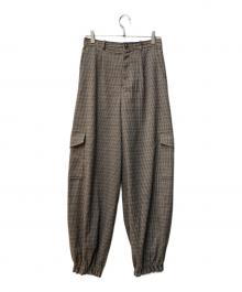 Ameri（アメリ）の古着「UND CHECK CARGO PANTS」｜ベージュ