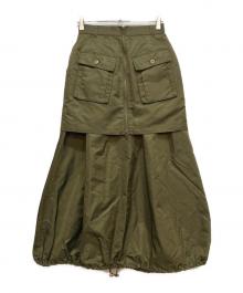 Ameri（アメリ）の古着「UND MA-1 LAYERED SKIRT」｜オリーブ