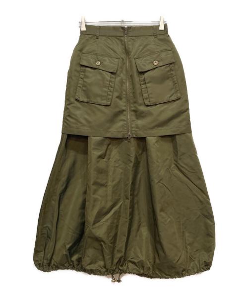 Ameri（アメリ）Ameri (アメリ) UND MA-1 LAYERED SKIRT オリーブ サイズ:Mの古着・服飾アイテム