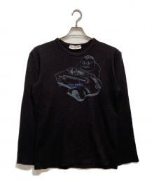 COMME des GARCONS SHIRT（コムデギャルソンシャツ）の古着「プリント ウール ニット」｜ブラック