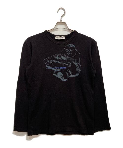 COMME des GARCONS SHIRT（コムデギャルソンシャツ）COMME des GARCONS SHIRT (コムデギャルソンシャツ) プリント ウール ニット ブラック サイズ:Ｍの古着・服飾アイテム