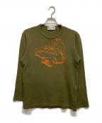 COMME des GARCONS SHIRTコムデギャルソンシャツ）の古着「プリントウールニット」｜グリーン