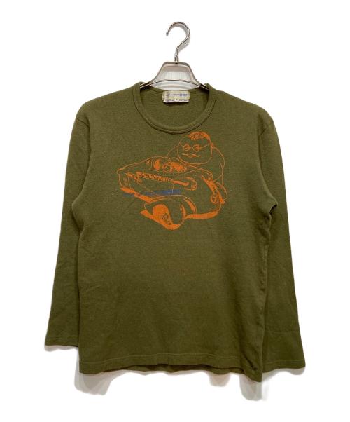COMME des GARCONS SHIRT（コムデギャルソンシャツ）COMME des GARCONS SHIRT (コムデギャルソンシャツ) プリントウールニット グリーン サイズ:Mの古着・服飾アイテム