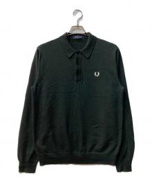 FRED PERRY（フレッドペリー）の古着「ロングスリーブ ニット シャツ」｜ブラック