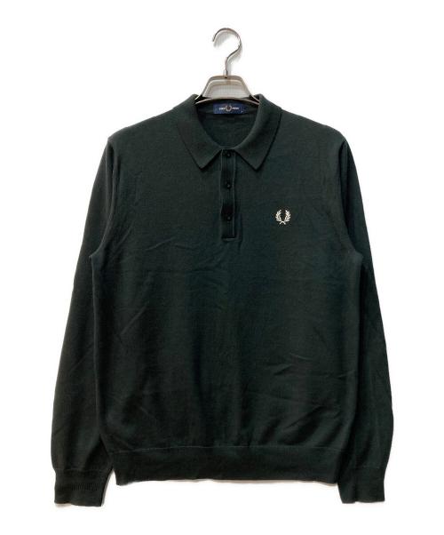 FRED PERRY（フレッドペリー）FRED PERRY (フレッドペリー) ロングスリーブ ニット シャツ ブラック サイズ:Mの古着・服飾アイテム