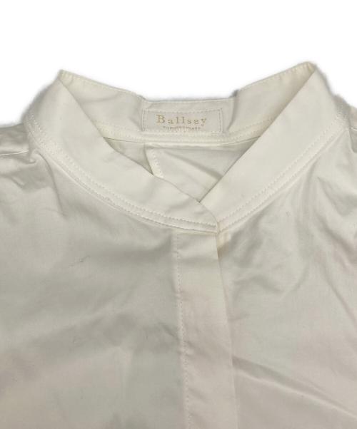 BALLSEY（ボールジィ）BALLSEY (ボールジィ) コットンサテン バックオープン シャツ ワンピース ホワイト サイズ:36 未使用品の古着・服飾アイテム