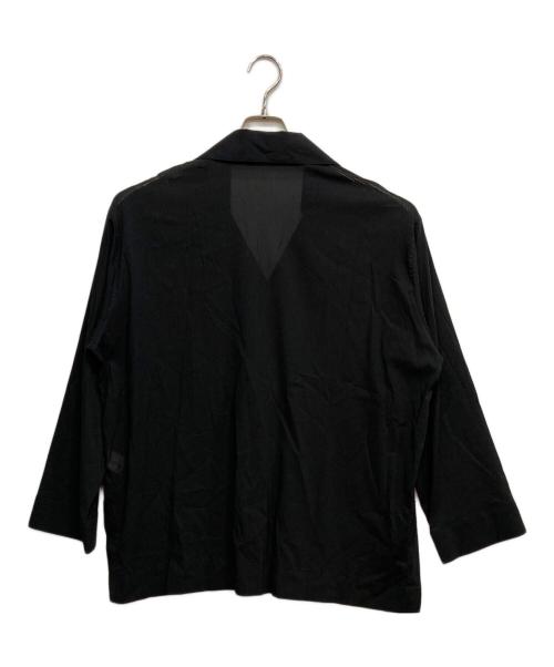 ISSEY MIYAKE（イッセイミヤケ）ISSEY MIYAKE (イッセイミヤケ) シアー スキッパーシャツ ブラック サイズ:2の古着・服飾アイテム