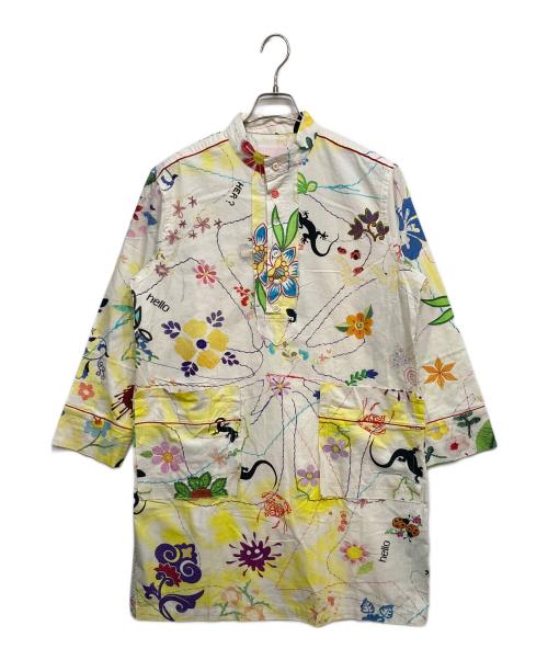 NOZOMI ISHIGURO tambourine（ノゾミイシグロ タンバリン）NOZOMI ISHIGURO tambourine (ノゾミイシグロ タンバリン) プリント ワンピース ホワイト サイズ:FREEの古着・服飾アイテム