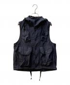 Engineered Garmentsエンジニアド ガーメンツ）の古着「FIELD VEST-NYCO HORIZONTAL STRIPE」｜ネイビー