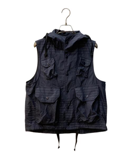 Engineered Garments（エンジニアド ガーメンツ）Engineered Garments (エンジニアド ガーメンツ) FIELD VEST-NYCO HORIZONTAL STRIPE ネイビー サイズ:XXSの古着・服飾アイテム