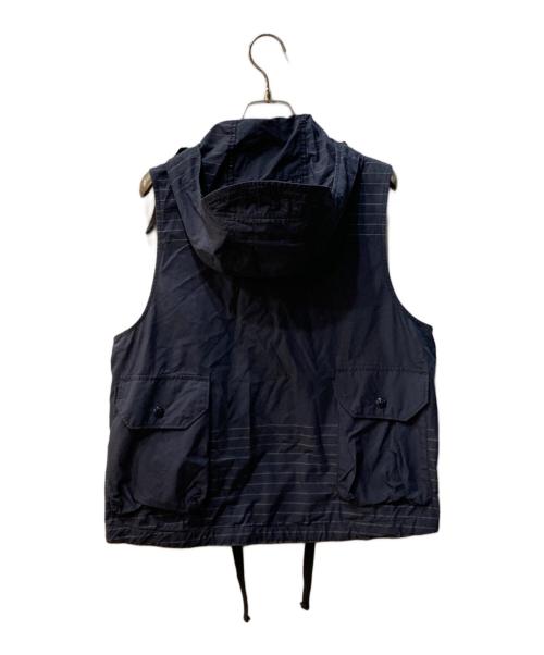 Engineered Garments（エンジニアド ガーメンツ）Engineered Garments (エンジニアド ガーメンツ) FIELD VEST-NYCO HORIZONTAL STRIPE ネイビー サイズ:XXSの古着・服飾アイテム